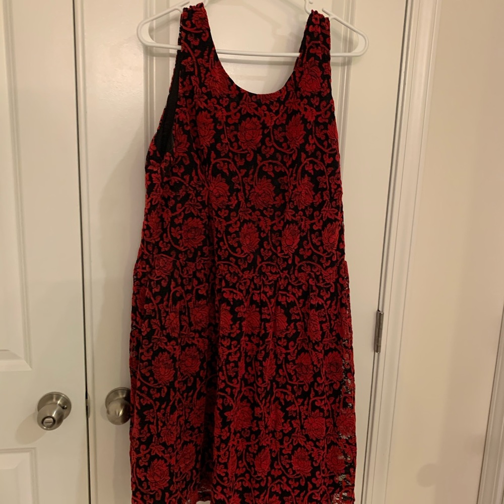 EUC Velvet Brocade Skater Dress